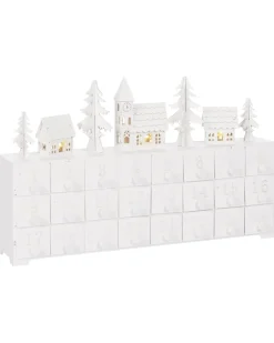 Dekoracja świąteczna LED MUONIO Kalendarz adwentowy 24 cm Biały