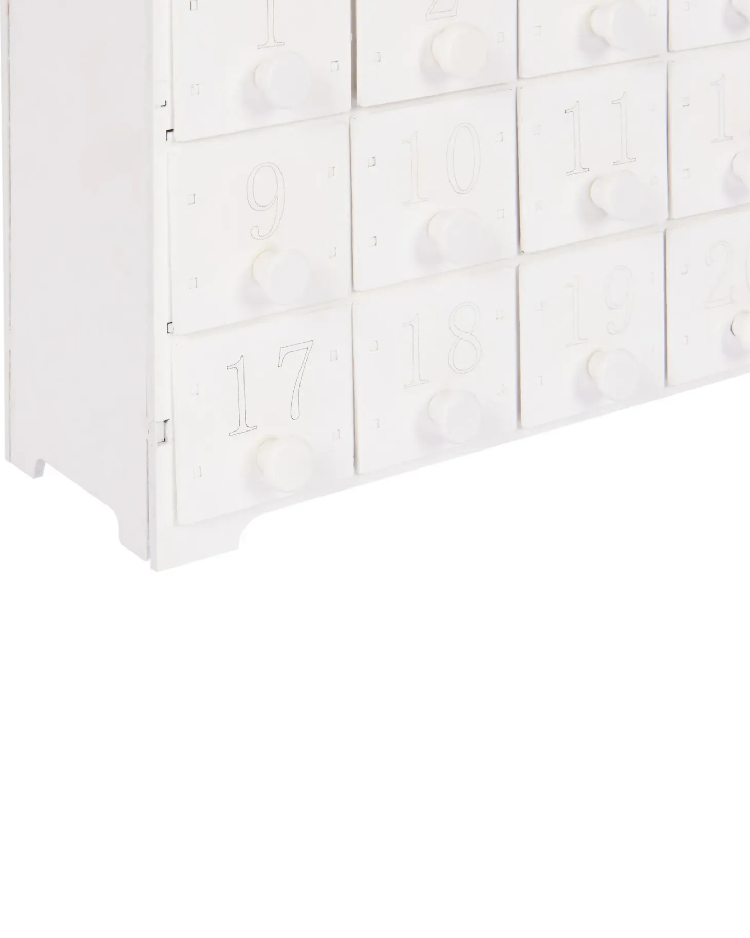 Dekoracja świąteczna LED MUONIO Kalendarz adwentowy 24 cm Biały