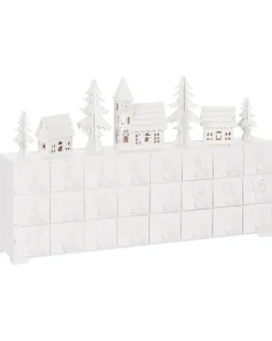 Dekoracja świąteczna LED MUONIO Kalendarz adwentowy 24 cm Biały