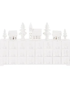 Dekoracja świąteczna LED MUONIO Kalendarz adwentowy 24 cm Biały