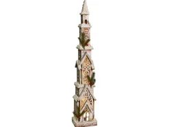 Dekoracja świąteczna LED NASIJARVI Domek 85 cm Jasnobrązowy