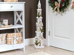 Dekoracja świąteczna LED NASIJARVI Domek 85 cm Jasnobrązowy
