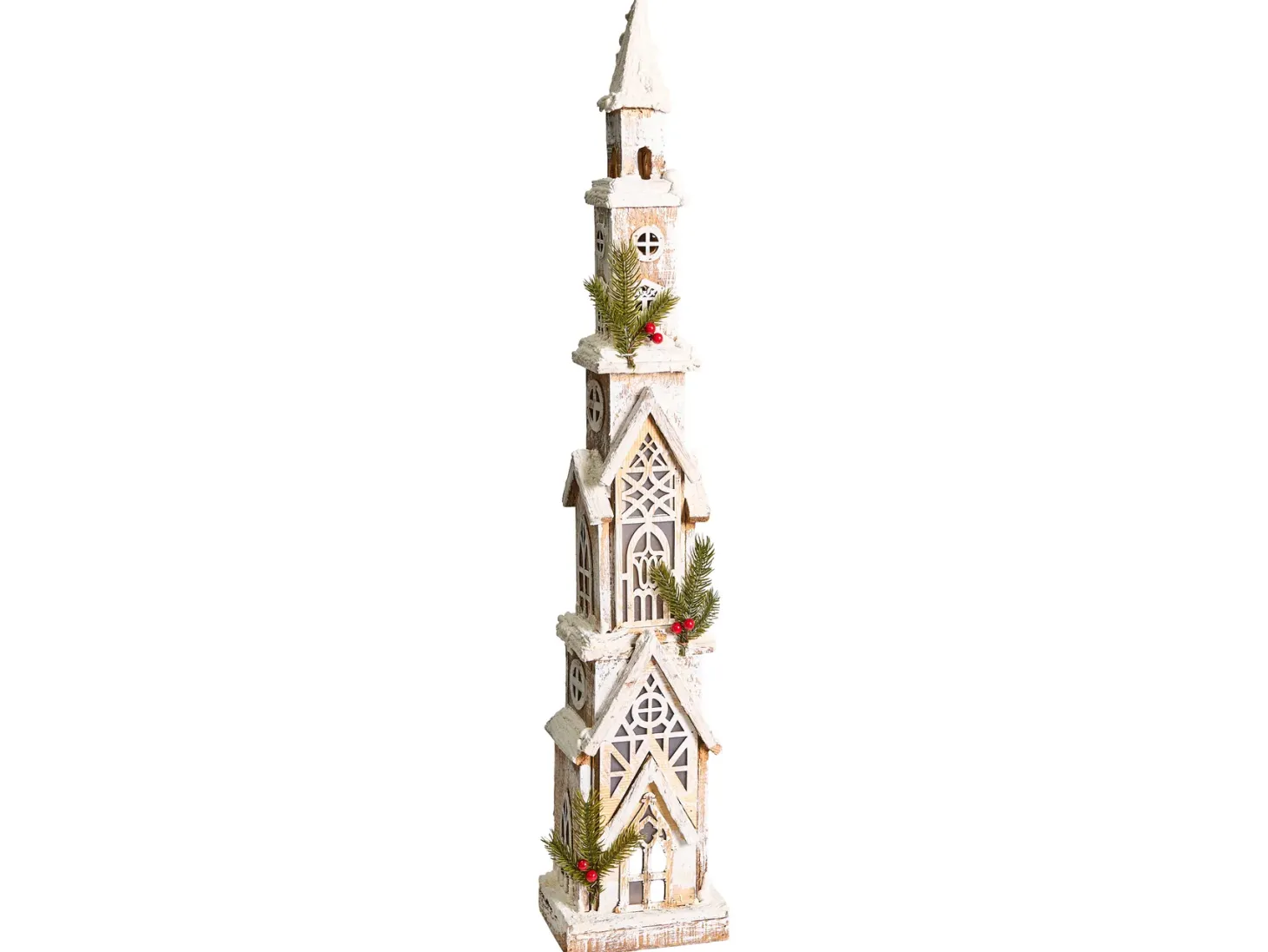 Dekoracja świąteczna LED NASIJARVI Domek 85 cm Jasnobrązowy