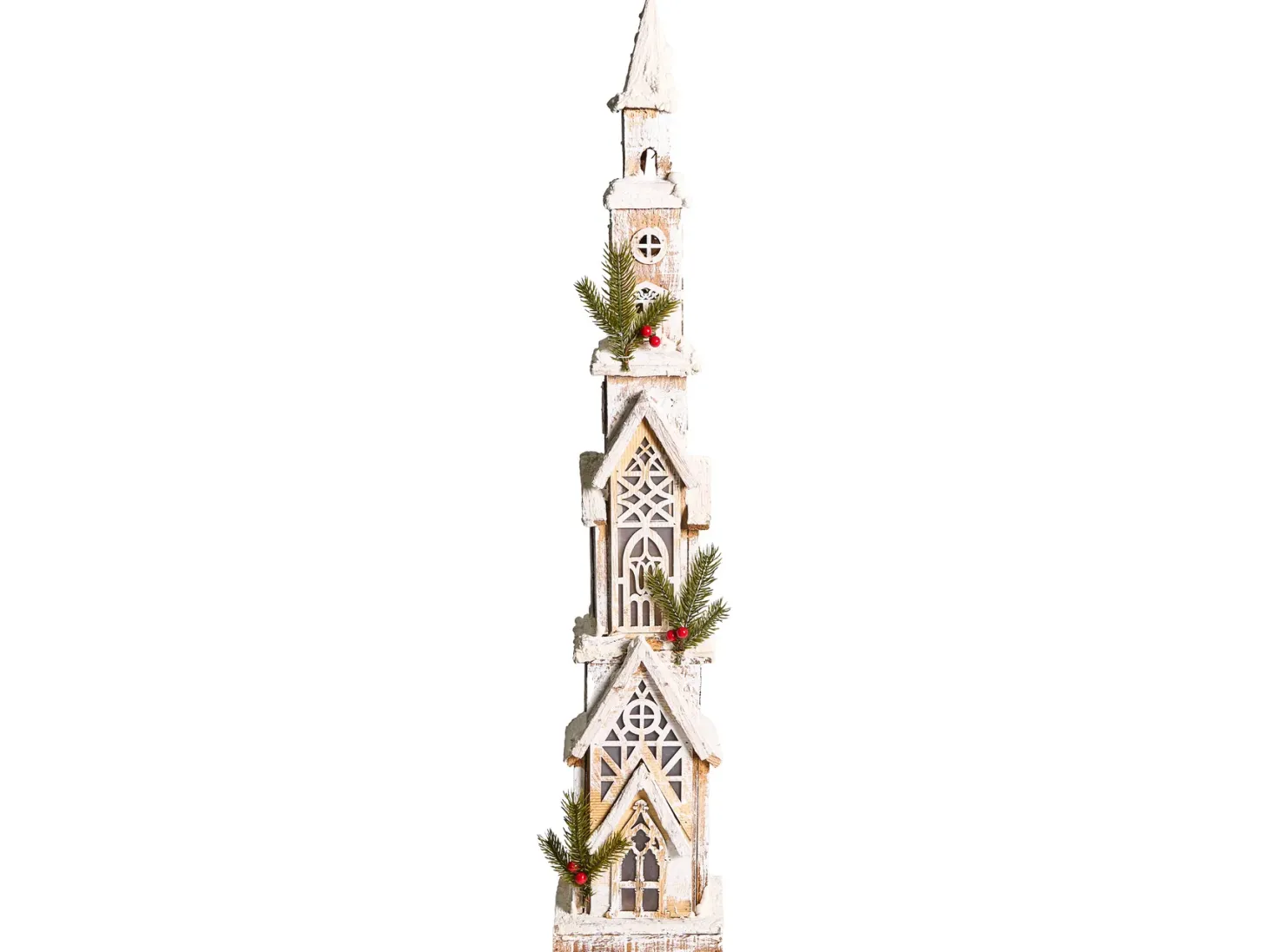 Dekoracja świąteczna LED NASIJARVI Domek 85 cm Jasnobrązowy