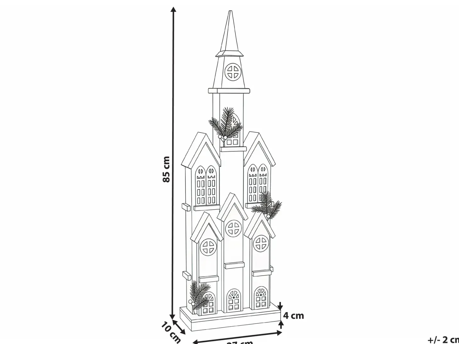 Dekoracja świąteczna LED NILAKA Domek 85 cm Jasnobrązowy