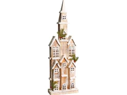 Dekoracja świąteczna LED NILAKA Domek 85 cm Jasnobrązowy