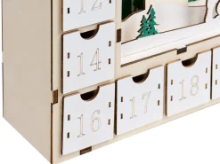 Dekoracja świąteczna LED NISSER Kalendarz adwentowy 44 cm Jasnobrązowy