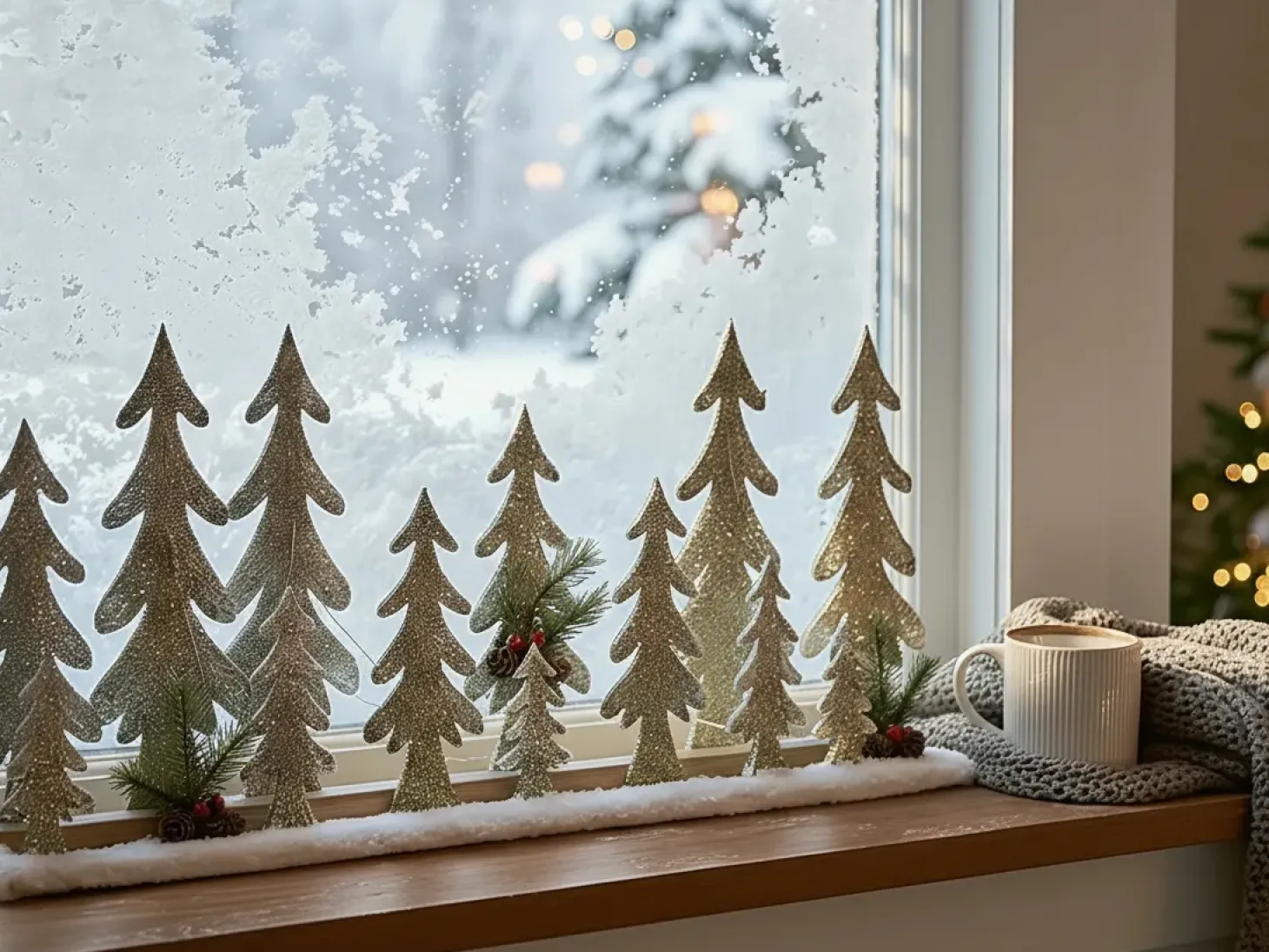 Dekoracja świąteczna LED ORIVESI Choinka 30 cm Jasnobrązowy