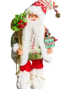 Dekoracja świąteczna MOSVATN Mikołaj 37 cm Czerwony/ zielony