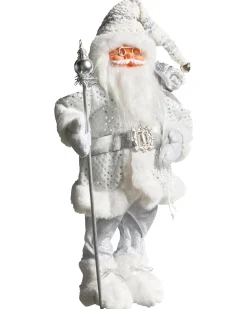Dekoracja świąteczna NELAUG Mikołaj 48 cm Srebrny