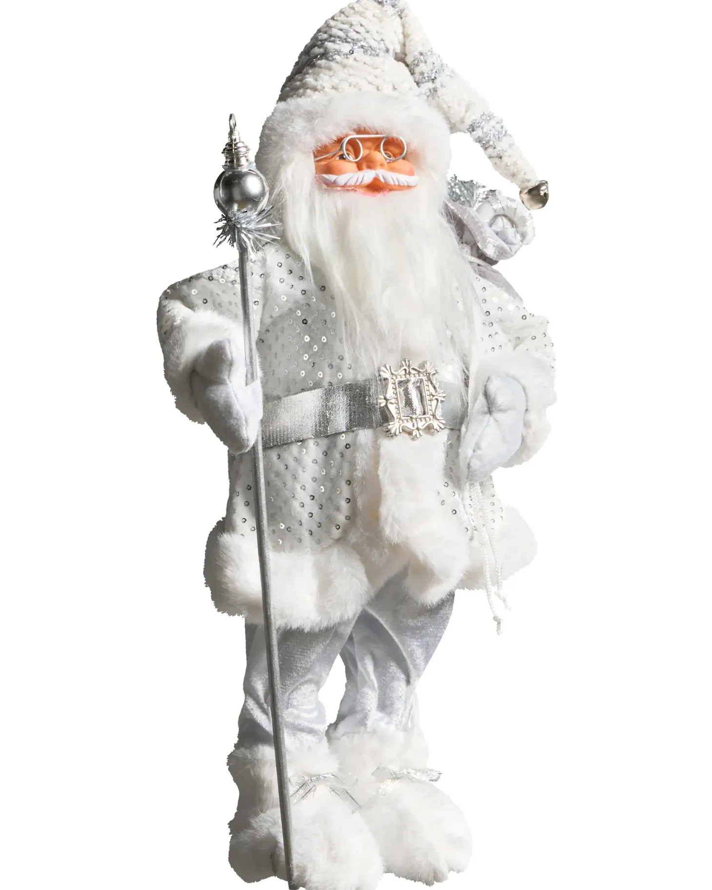 Dekoracja świąteczna NELAUG Mikołaj 48 cm Srebrny