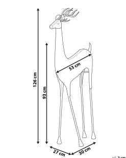 Dekoracja świąteczna podłogowa PELLO Renifer 126 cm Złoty