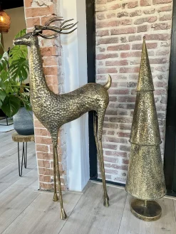 Dekoracja świąteczna podłogowa PELLO Renifer 126 cm Złoty
