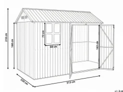 Domek narzędziowy NOCCIANO 313 cm 220 cm Brązowy