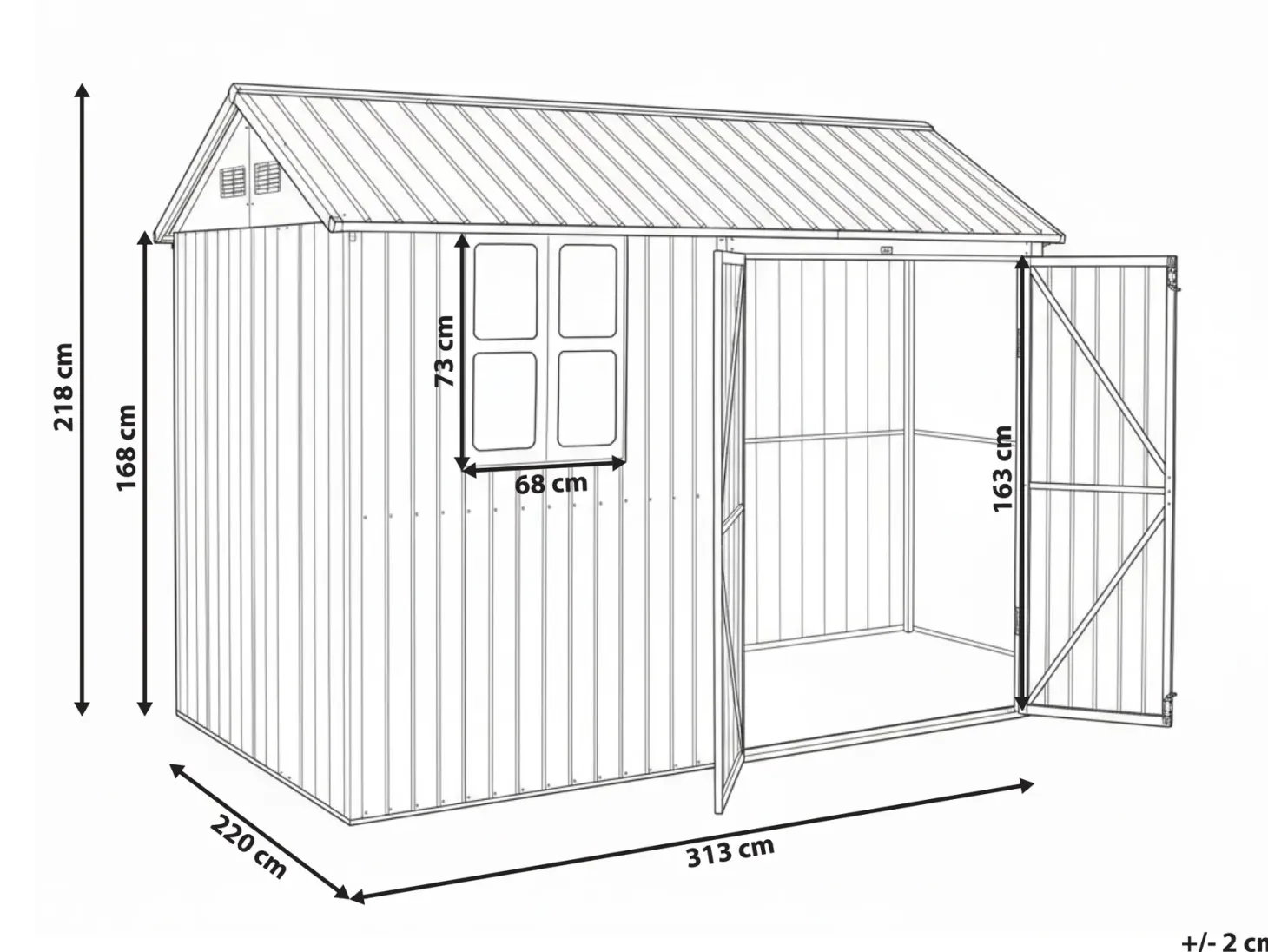 Domek narzędziowy NOCCIANO 313 cm 220 cm Brązowy