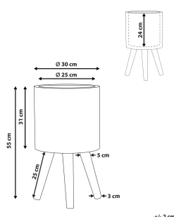 Donica na nóżkach ACHILIO 30 cm Ciemnobrązowy