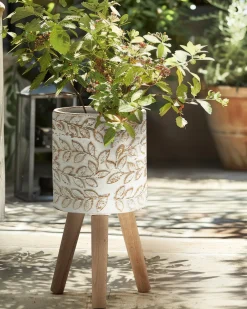 Donica na nóżkach ALIARTOS 26 cm Złamana biel