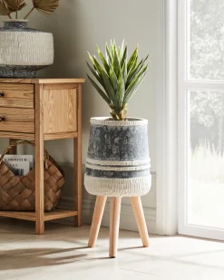 Donica na nóżkach ARISAEMA 27 cm Szary