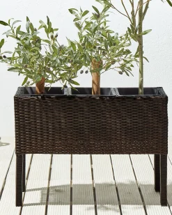 Donica na nóżkach CARAGANA 77 cm Ciemnobrązowy Technorattan