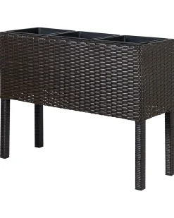 Donica na nóżkach CARAGANA 77 cm Ciemnobrązowy Technorattan