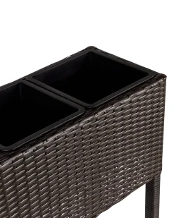 Donica na nóżkach CARAGANA 77 cm Ciemnobrązowy Technorattan