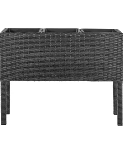 Donica na nóżkach CARAGANA 77 cm Czarny Technorattan
