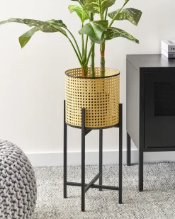 Donica na nóżkach FALLOPIA Metal 25 cm Beżowy