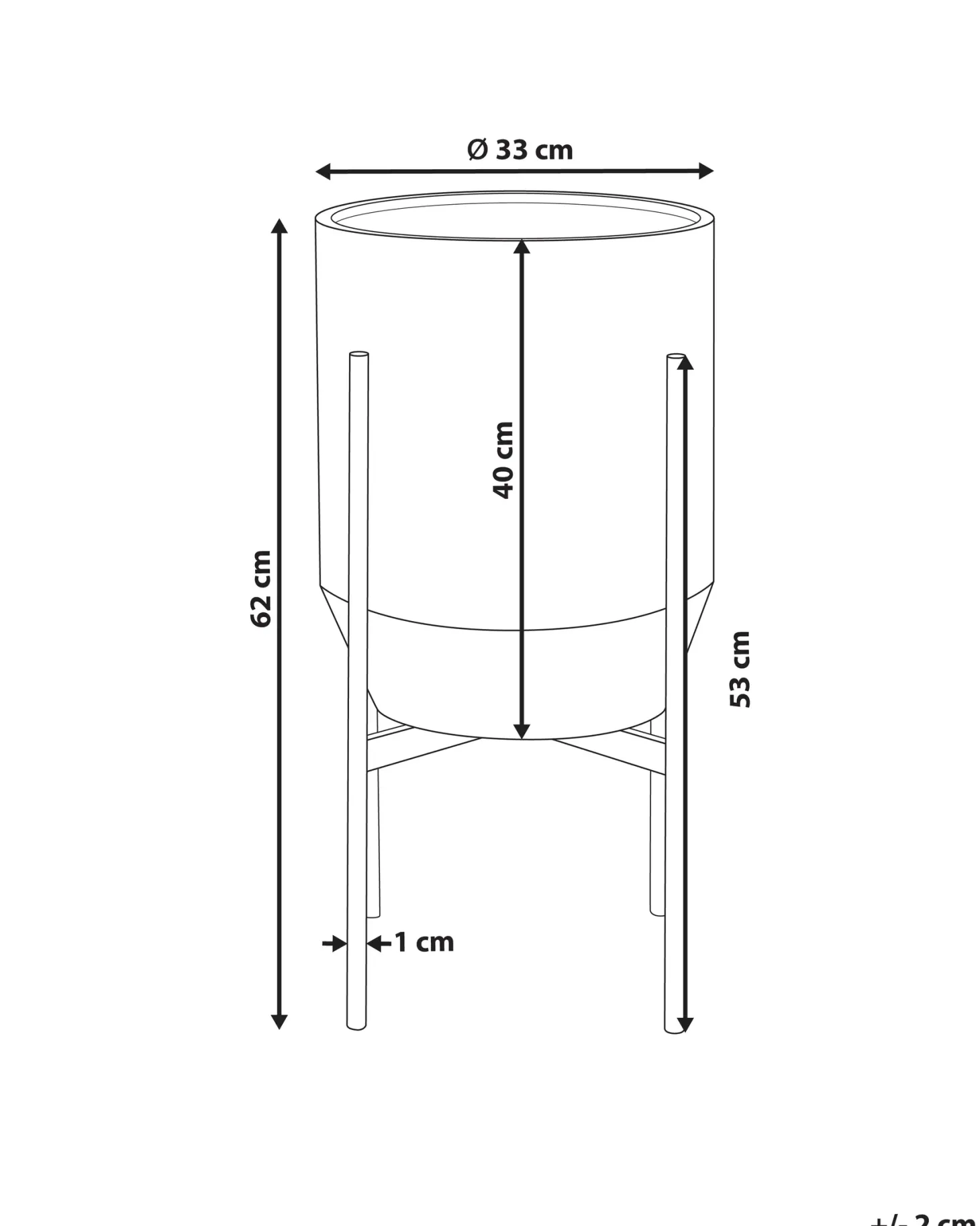 Donica na nóżkach HYBRIDUM Metal 33 cm Szary