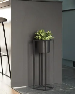 Donica na nóżkach IDRA 15 cm Czarny Metal