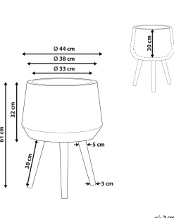 Donica na nóżkach MALAKI 44 cm Jasnoszary