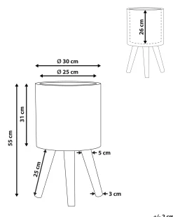 Donica na nóżkach MILINA 30 cm Beżowy