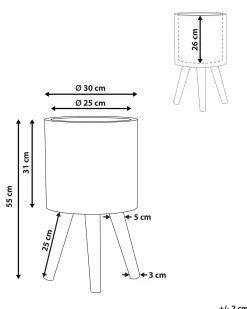 Donica na nóżkach NAUSA 30 cm Jasnoszary