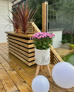 Donica na nóżkach PREWEZA 23 cm Złamana biel