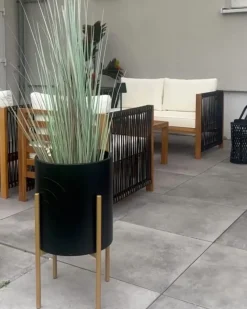 Donica na nóżkach SEROTINA Metal 32 cm Czarny
