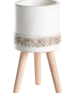 Donica na nóżkach SKIATOS 22 cm Złamana biel