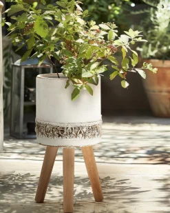 Donica na nóżkach SKIATOS 22 cm Złamana biel