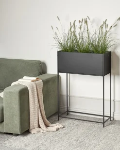 Donica na nóżkach TAPIEN Metal 70 cm Czarny