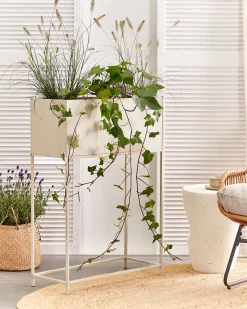 Donica na nóżkach TAPIEN Metal 70 cm Beżowy