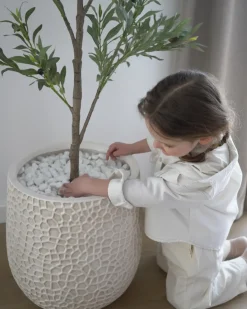 Donica QIYUN 41 cm Jasnobeżowy