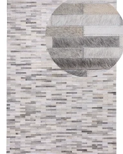 Dywan AHILLI Szary 160 x 230 cm Skóra naturalna