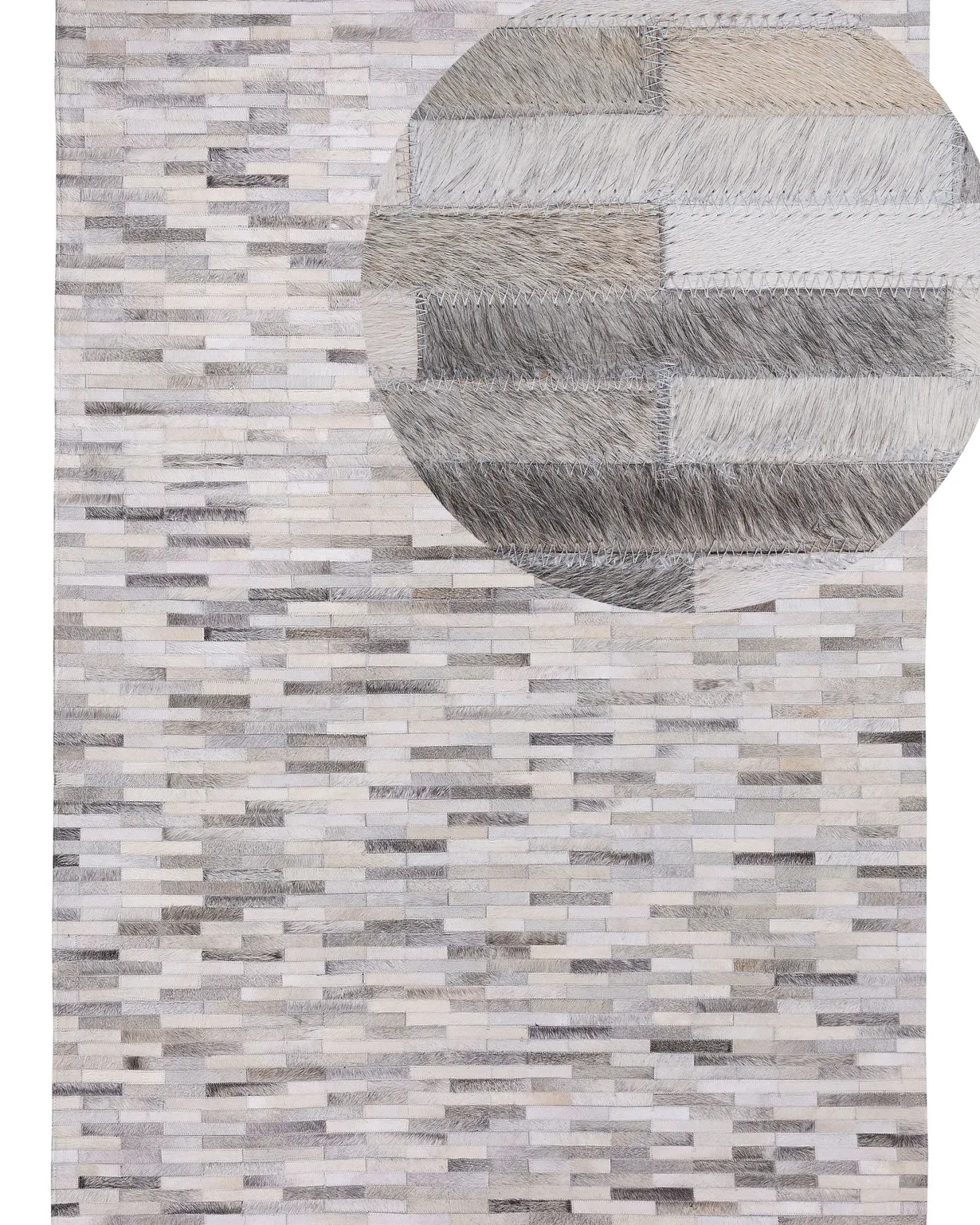 Dywan AHILLI Szary 160 x 230 cm Skóra naturalna