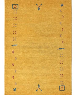 Dywan AKALAN Żółty 160 x 230 cm Wełna Gabbeh