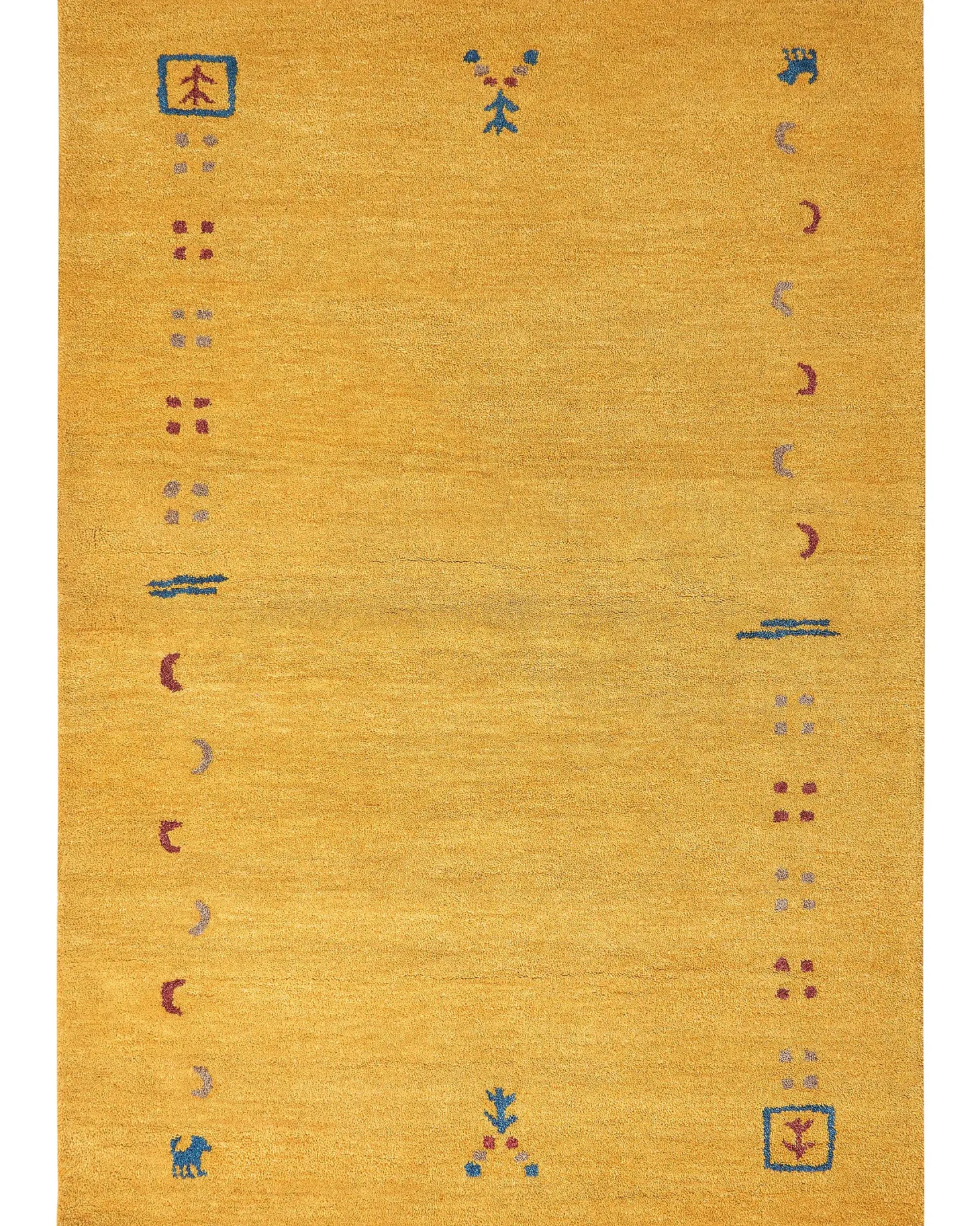 Dywan AKALAN Żółty 160 x 230 cm Wełna Gabbeh