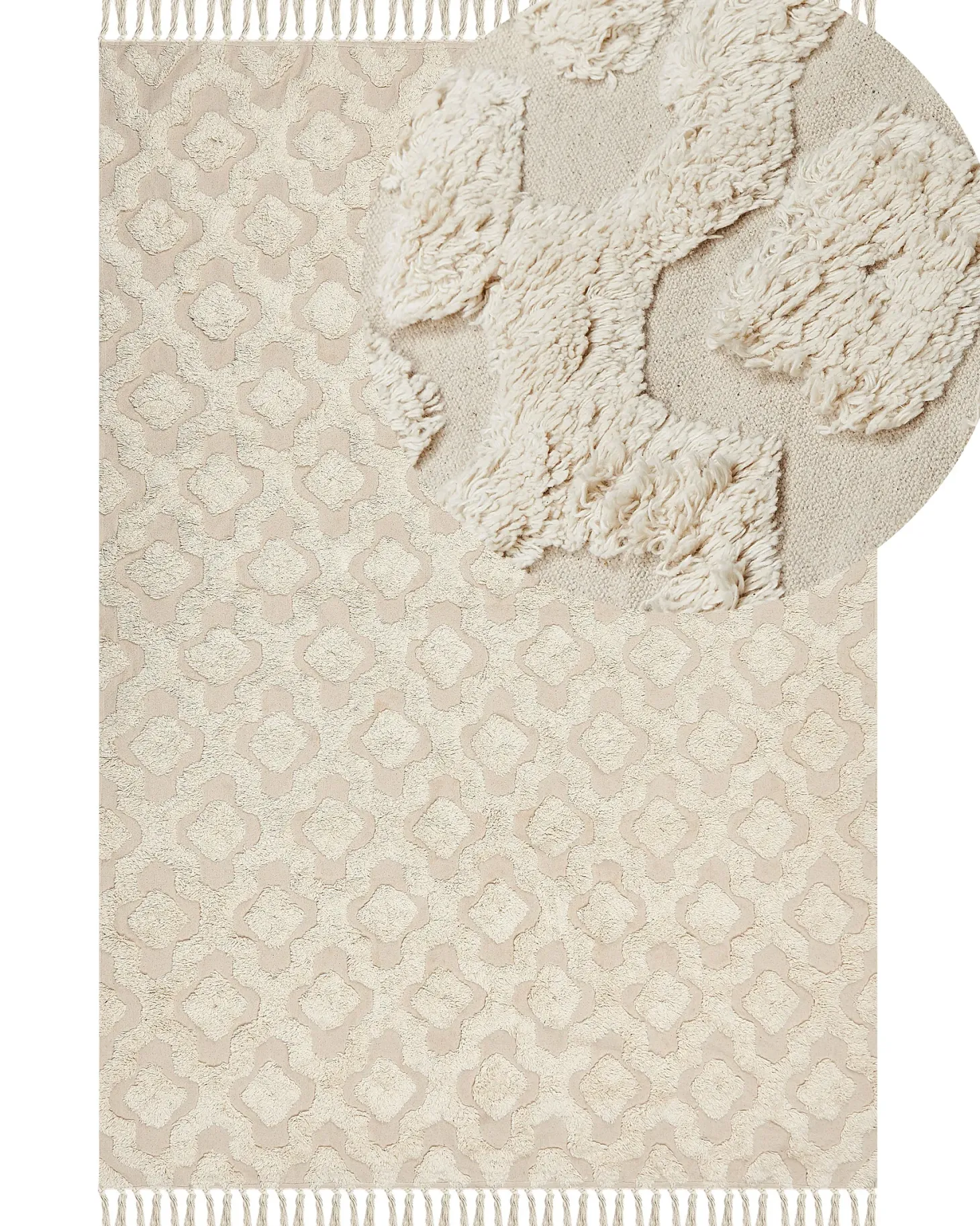 Dywan AKSARAY Beżowy 160 x 230 cm Bawełna