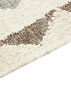 Dywan ARALEZ Beżowy 160 x 230 cm Wełna Kilim