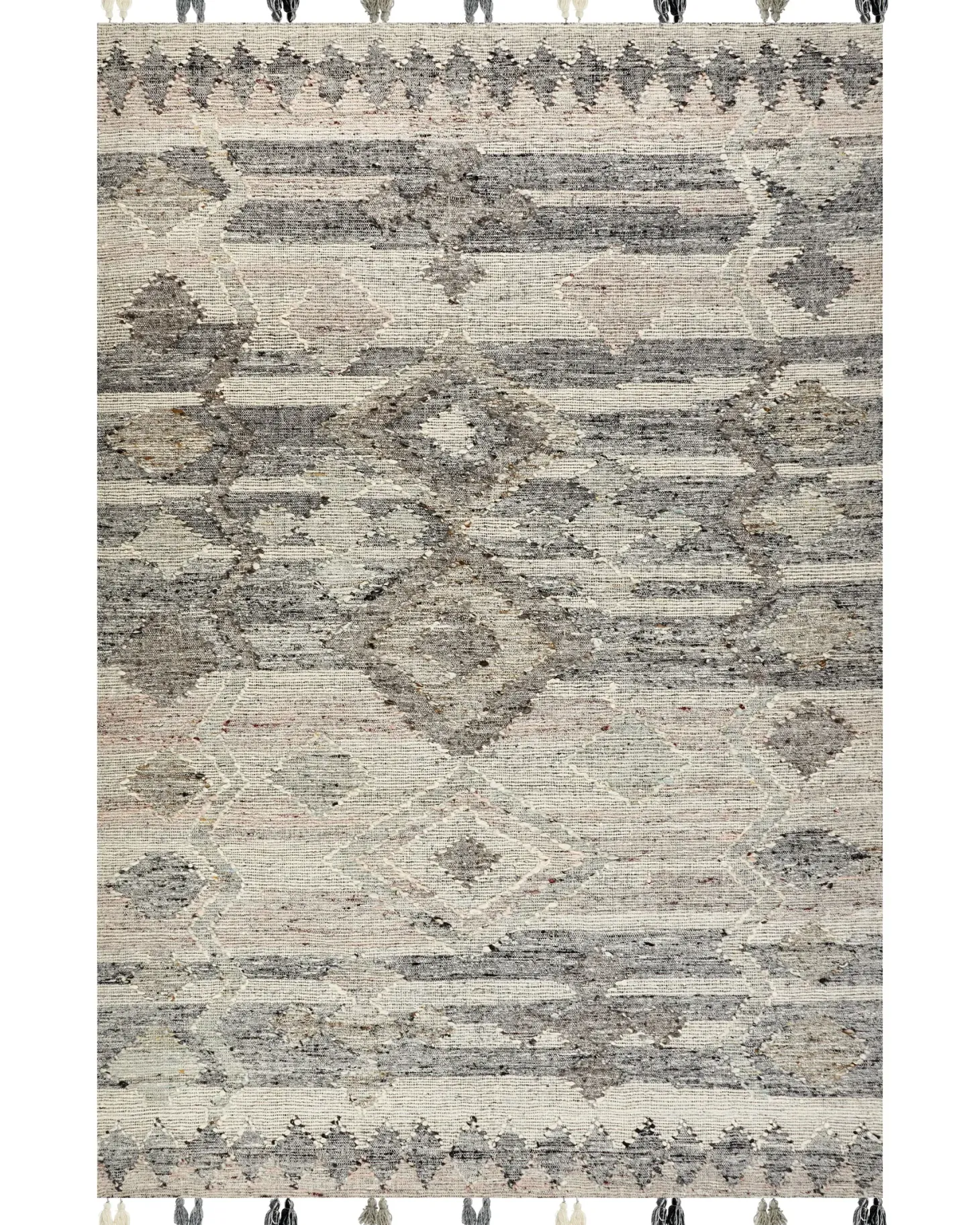 Dywan ARATASHEN Szary 200 x 300 cm Wełna Kilim