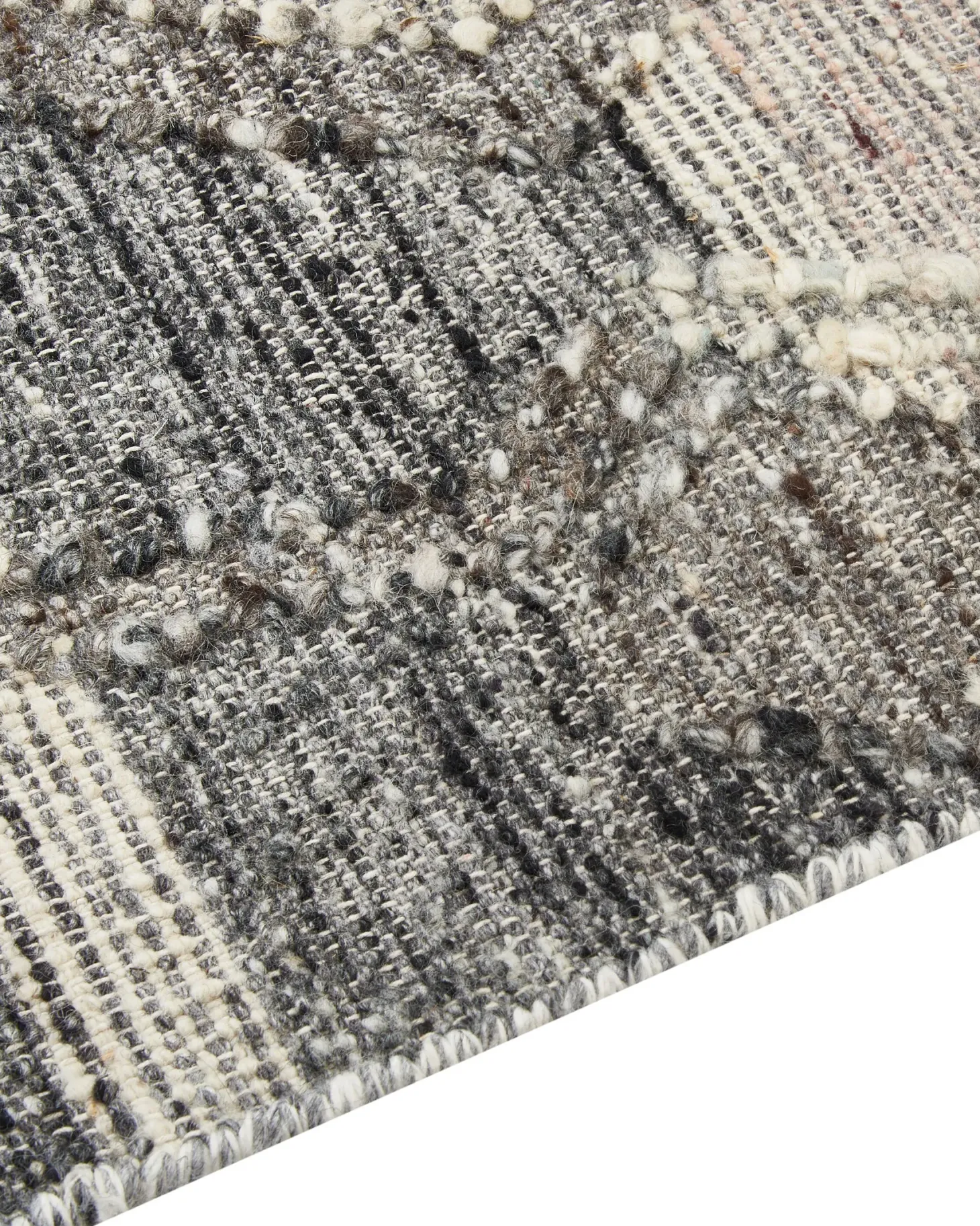 Dywan ARATASHEN Szary 200 x 300 cm Wełna Kilim