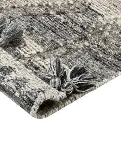 Dywan ARATASHEN Szary 200 x 300 cm Wełna Kilim