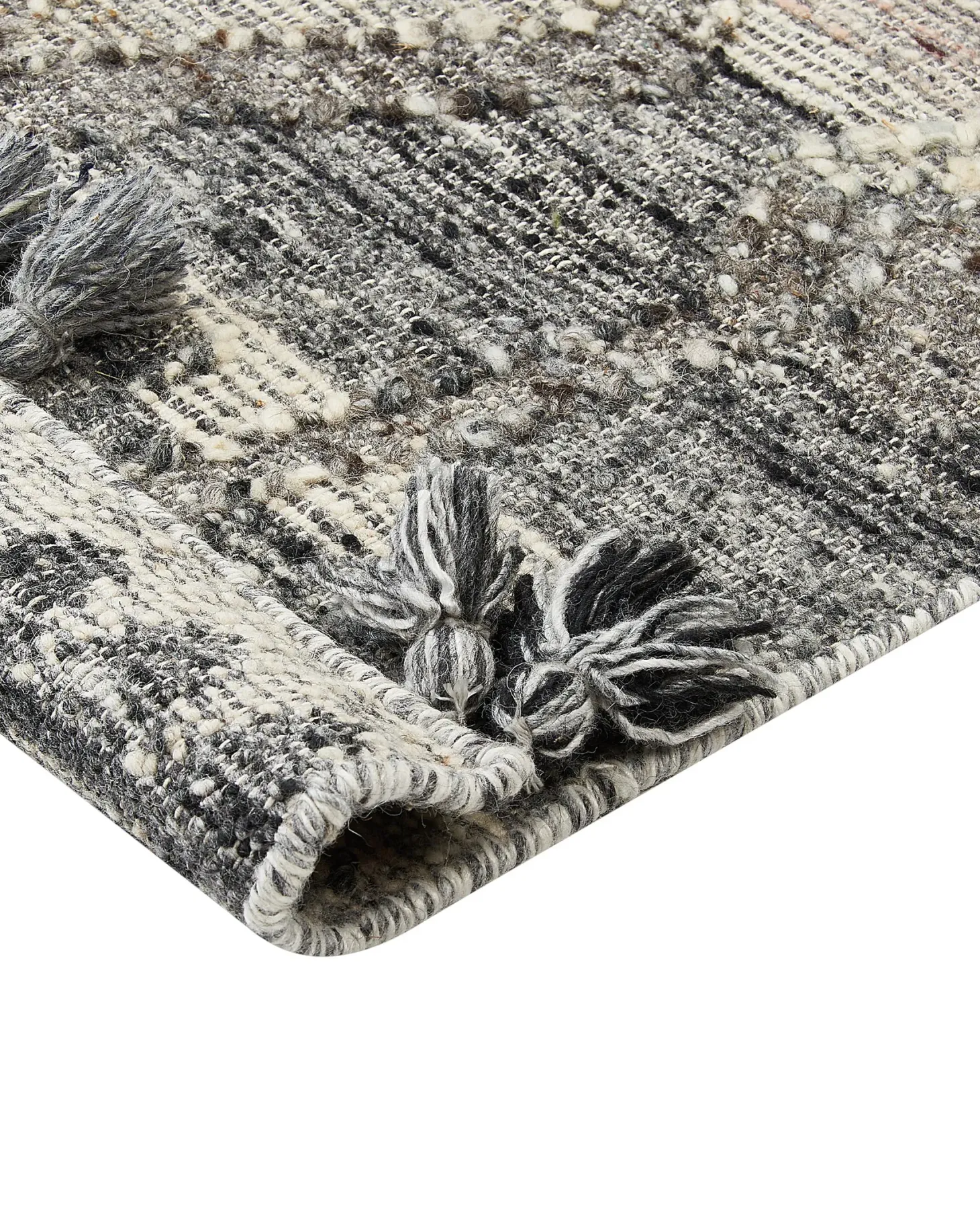Dywan ARATASHEN Szary 200 x 300 cm Wełna Kilim