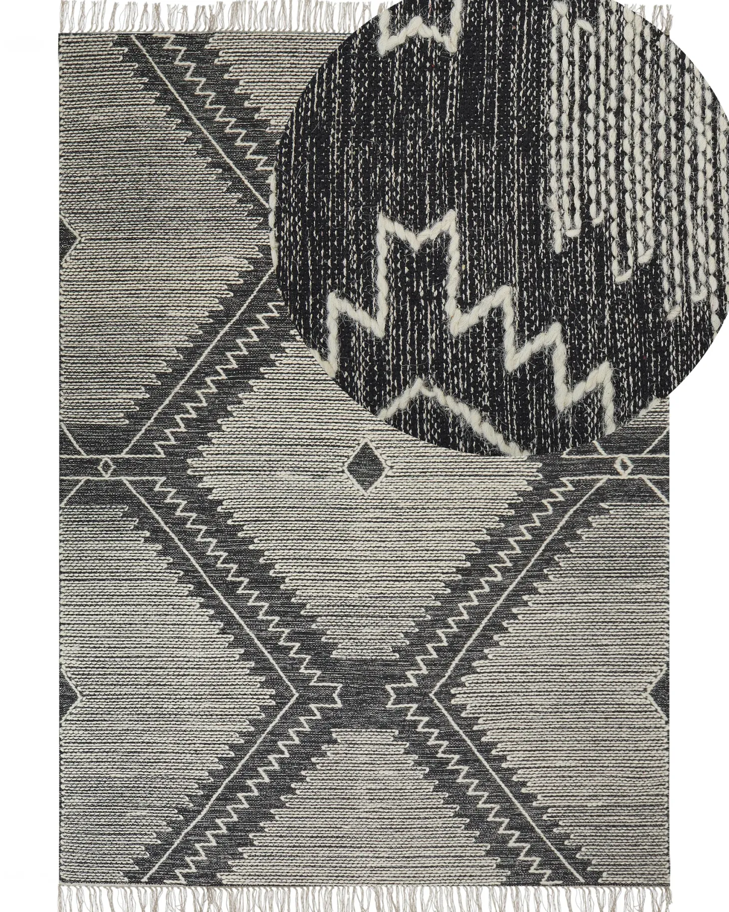 Dywan ARBAA Czarny 160 x 230 cm Bawełna